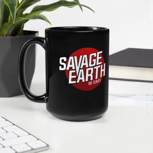 Savage Earth Logo Black Glossy Mug